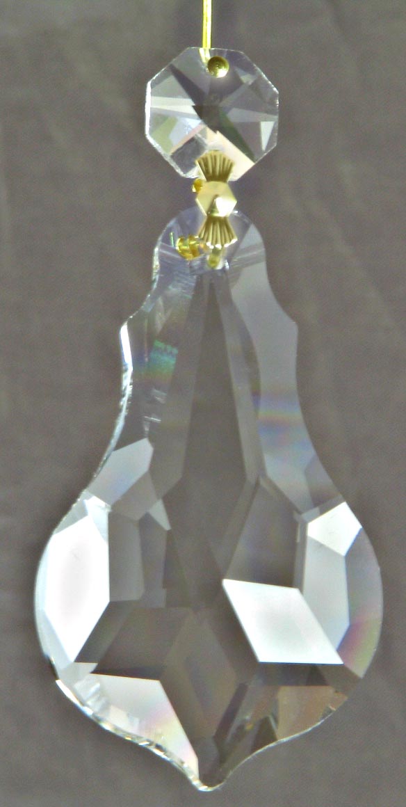Clear Crystal Violin Shape 2.5" with Octagon