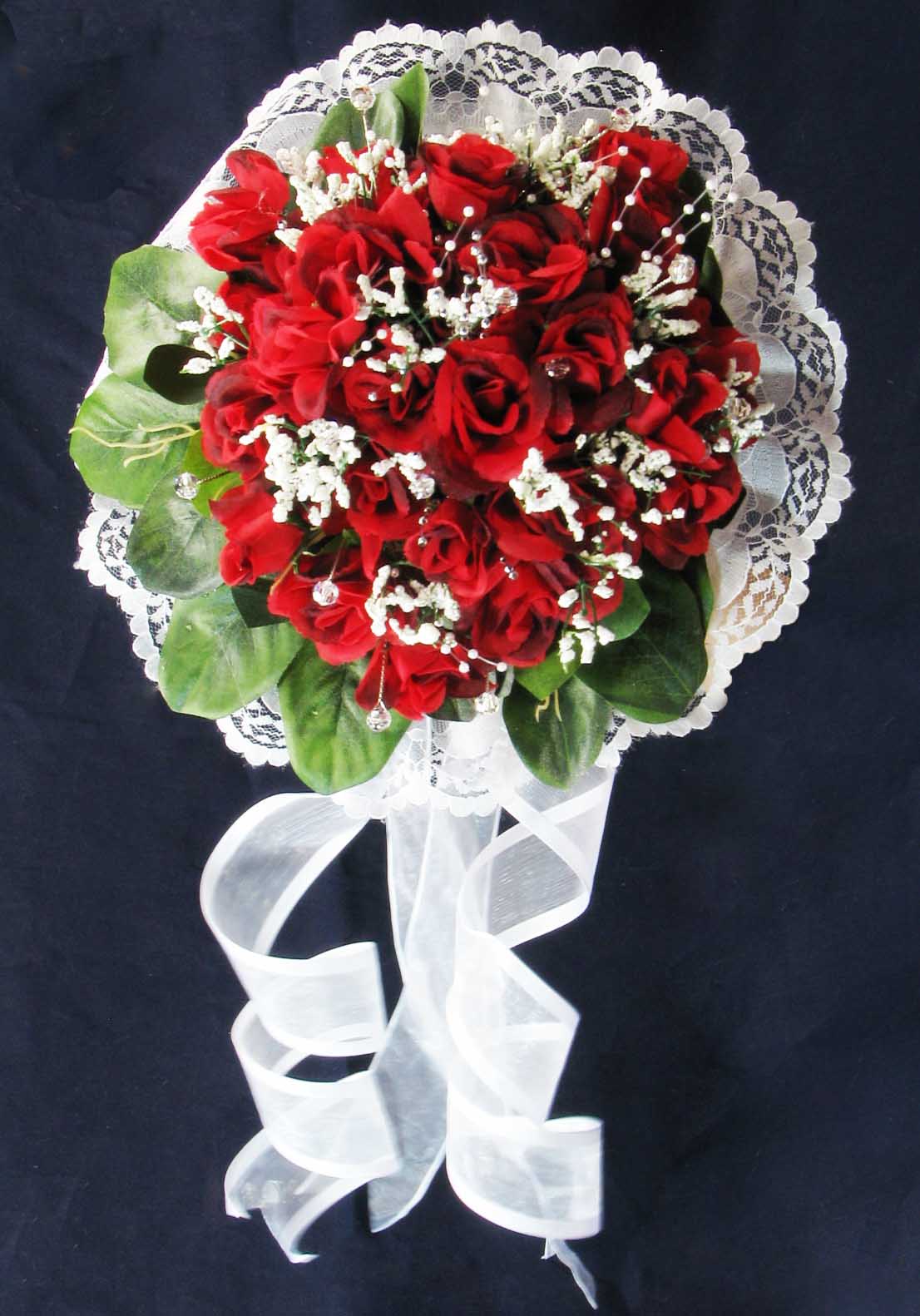 Lovely Red Crystal Wedding Bouquet