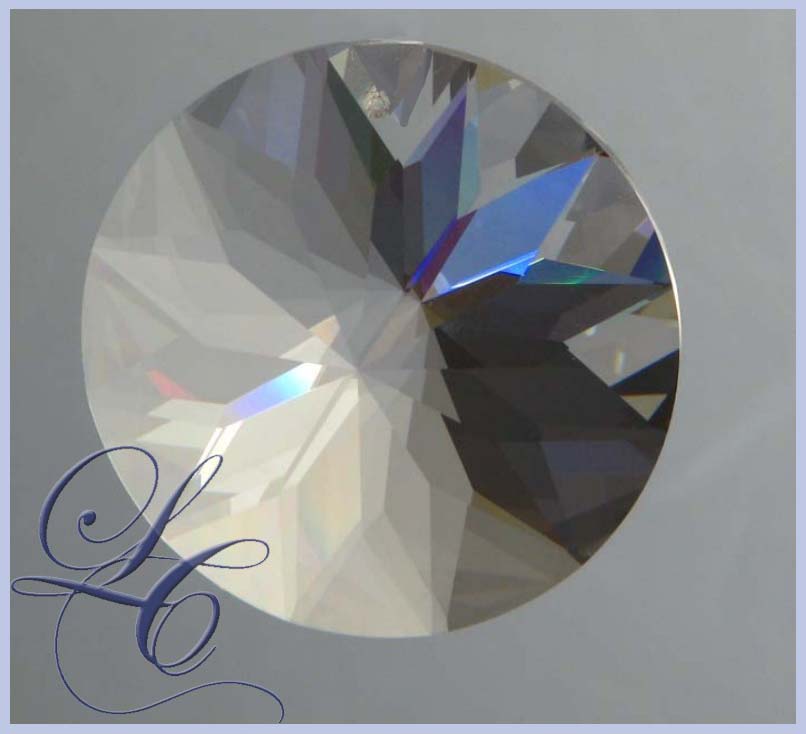 Faceted Crystal Disk 1 Hole - 40mm