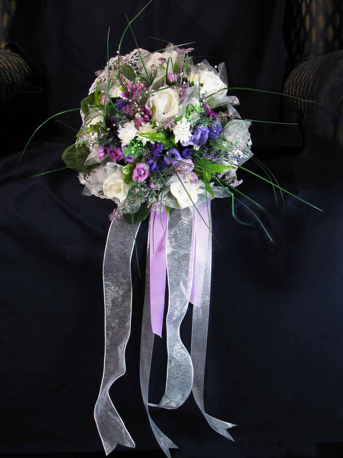 Bouquet de mariee violet avec cristal Swarovski